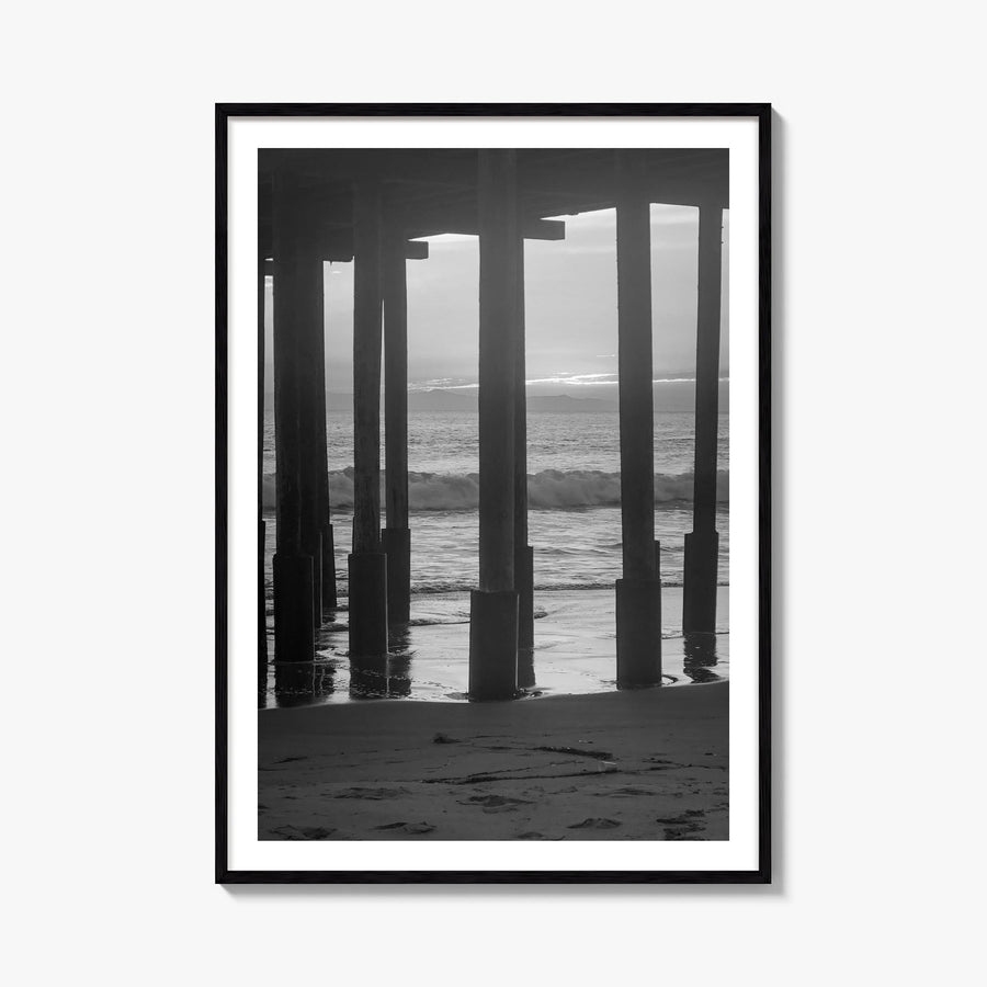 Ventura no. 2 black & white photo poster of California, USA – vertical wall art, unframed print shown in interior mockup