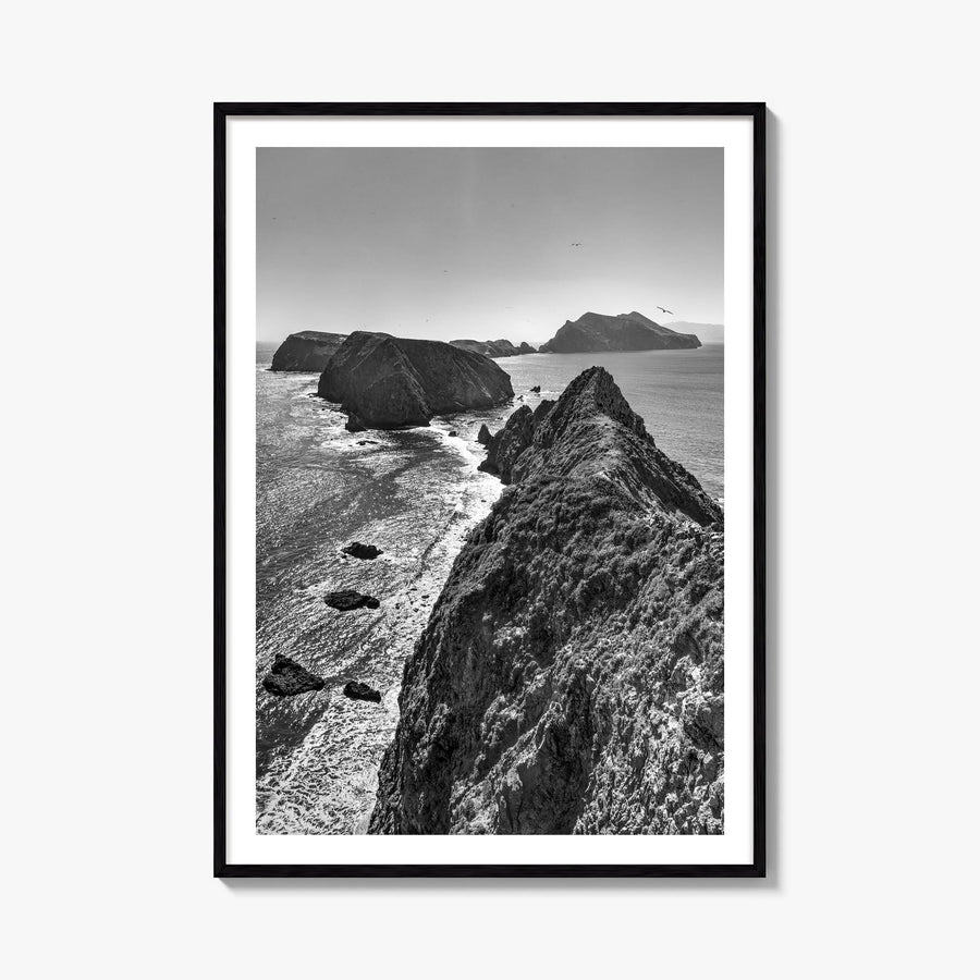 Ventura no. 3 black & white photo poster of California, USA – vertical wall art, unframed print shown in interior mockup