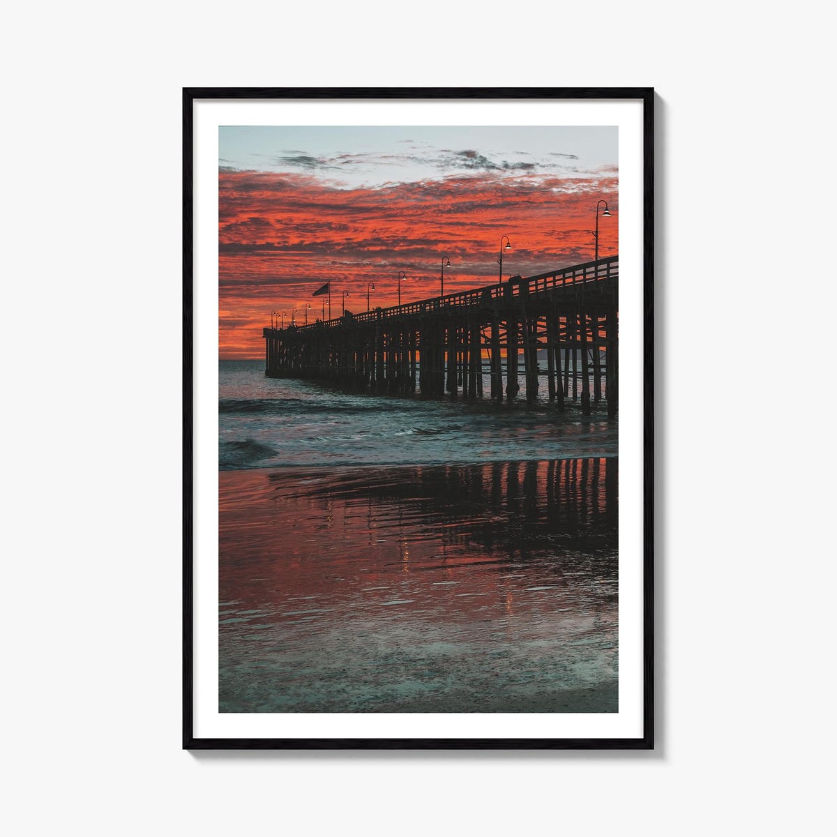 Ventura no. 3 colorful photo poster of California, USA – vertical wall art, unframed print shown in interior mockup