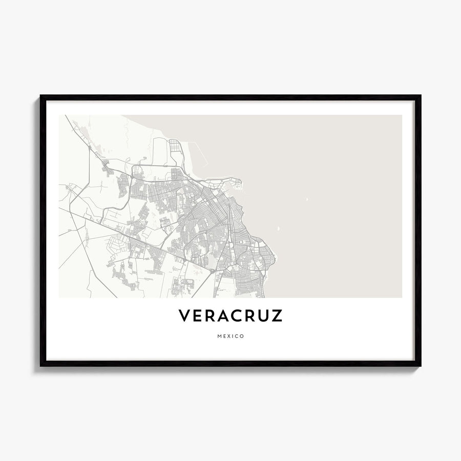 Veracruz Map Poster, framed poster mockup