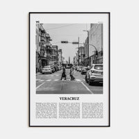 Veracruz Poster Black Metal / 8x12 in Nbourhood Travel B&W Poster