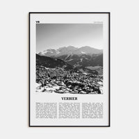 Verbier Poster Black Metal / 8x12 in Nbourhood Travel B&W Poster