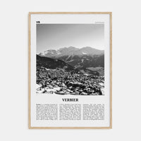 Verbier Poster Natural Wood / 8x12 in Nbourhood Travel B&W Poster