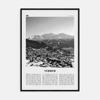 Verbier Poster Black Wood / 8x12 in Nbourhood Travel B&W Poster