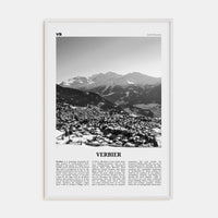 Verbier Poster White Wood / 8x12 in Nbourhood Travel B&W Poster