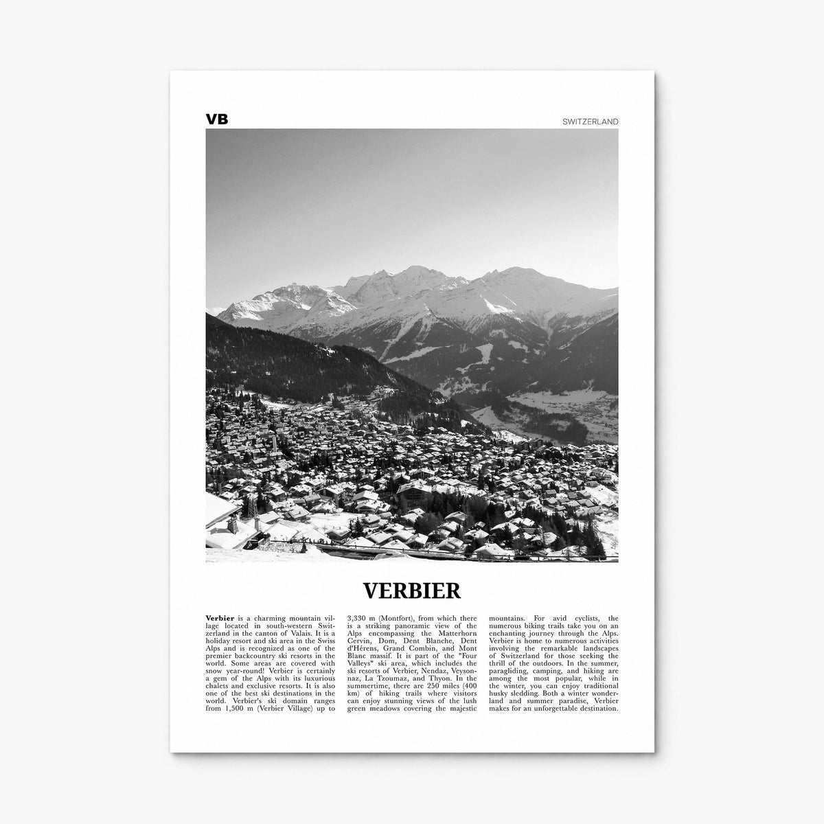 Verbier Newspaper Poster, print only (unframed)