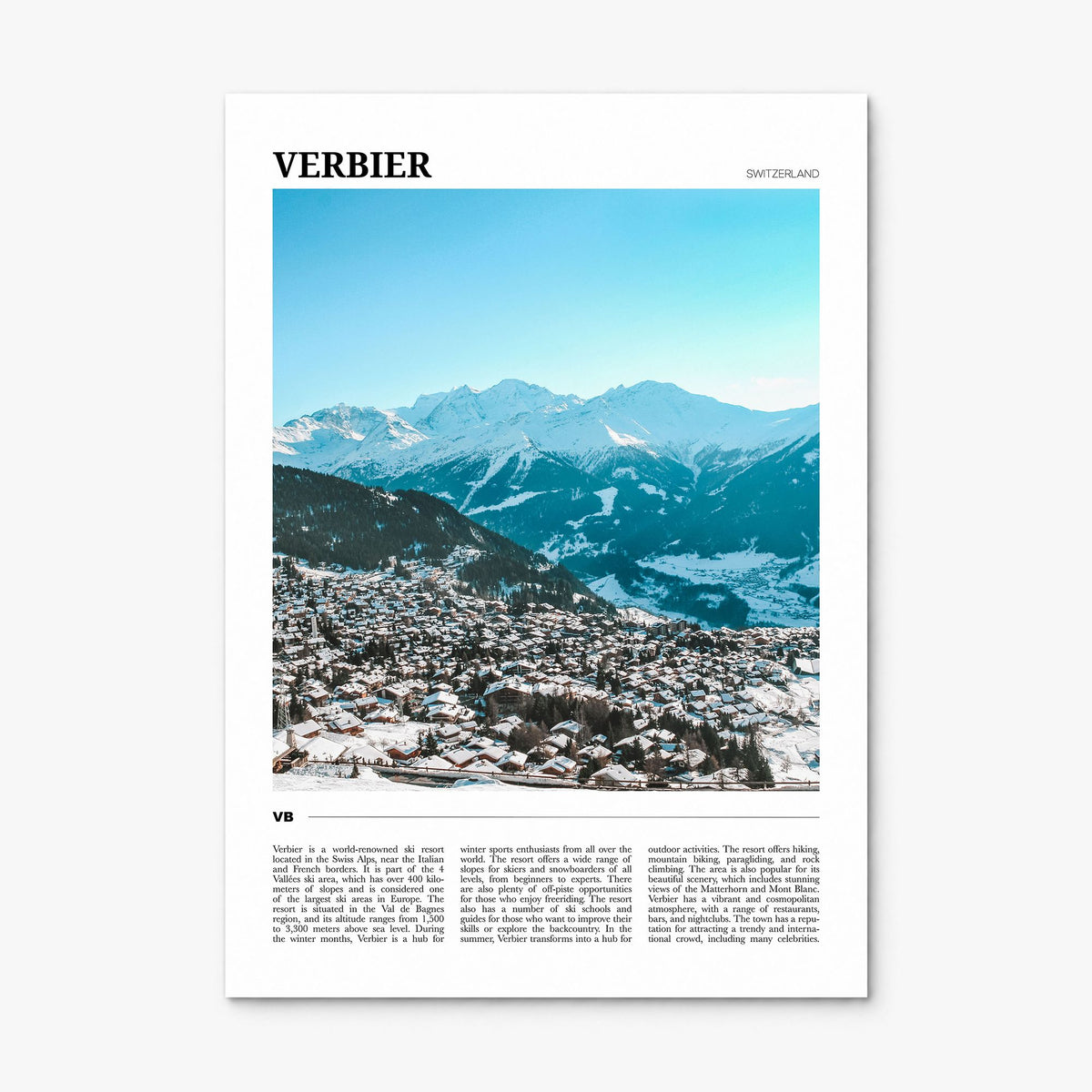 Verbier Travel Poster, print only (unframed)