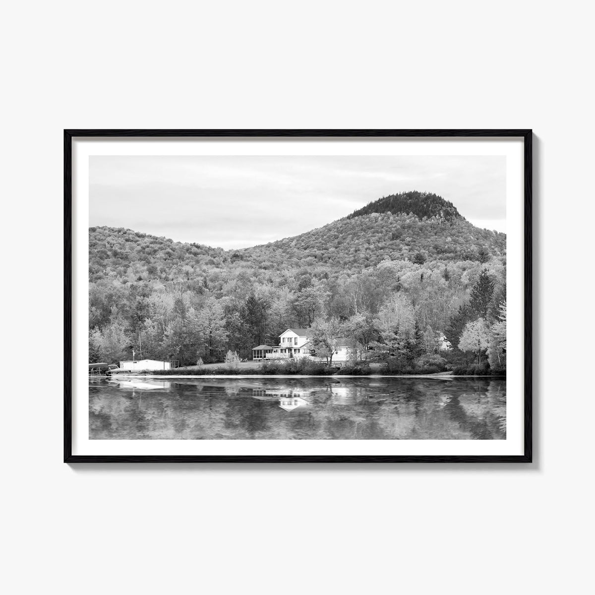 Vermont black & white photo poster of United States – horizontal wall art, unframed print shown in interior mockup