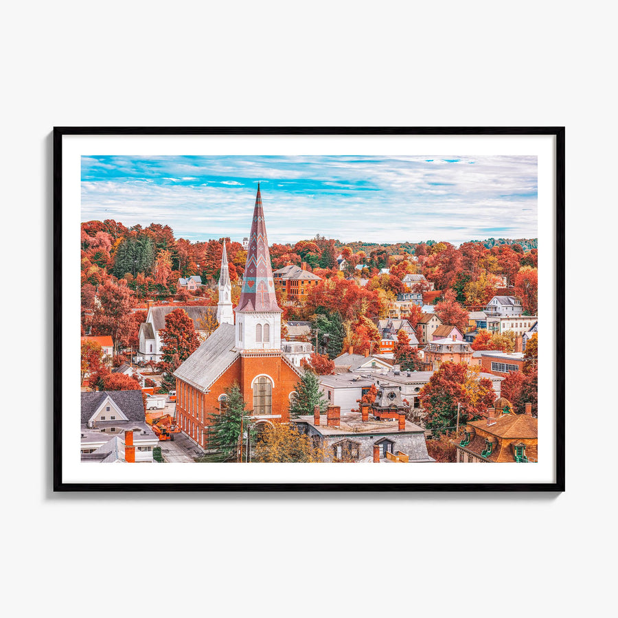 Vermont Photo Poster, framed poster mockup, white border