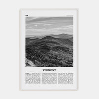 Vermont No 1 Poster White Wood / 8x12 in Nbourhood Travel B&W Poster