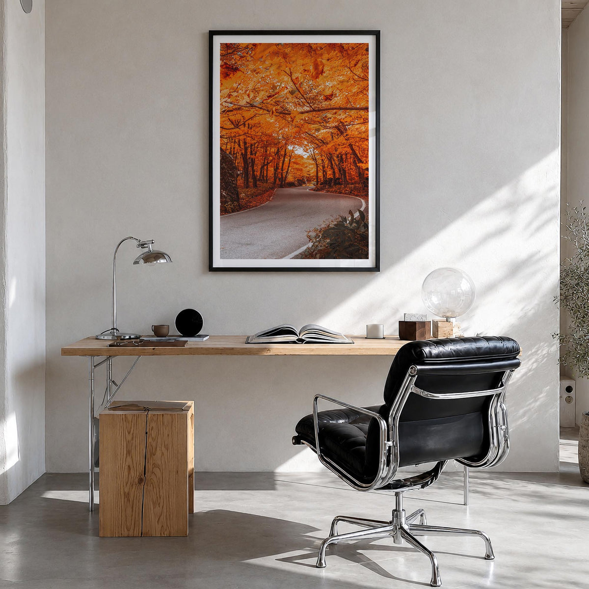Vermont no. 2 colorful photo poster of United States – vertical wall art in black wood frame with white border, hanging on wa