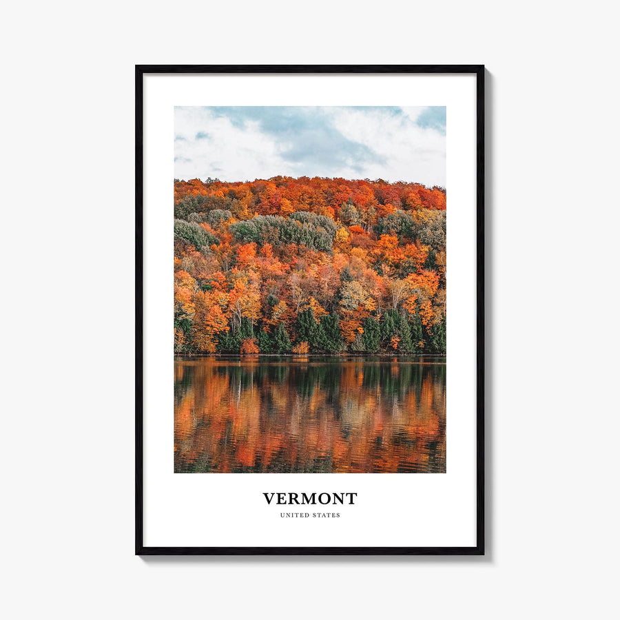 Vermont no. 3 colorful classic poster of United States – vertical wall art, unframed print shown in interior mockup