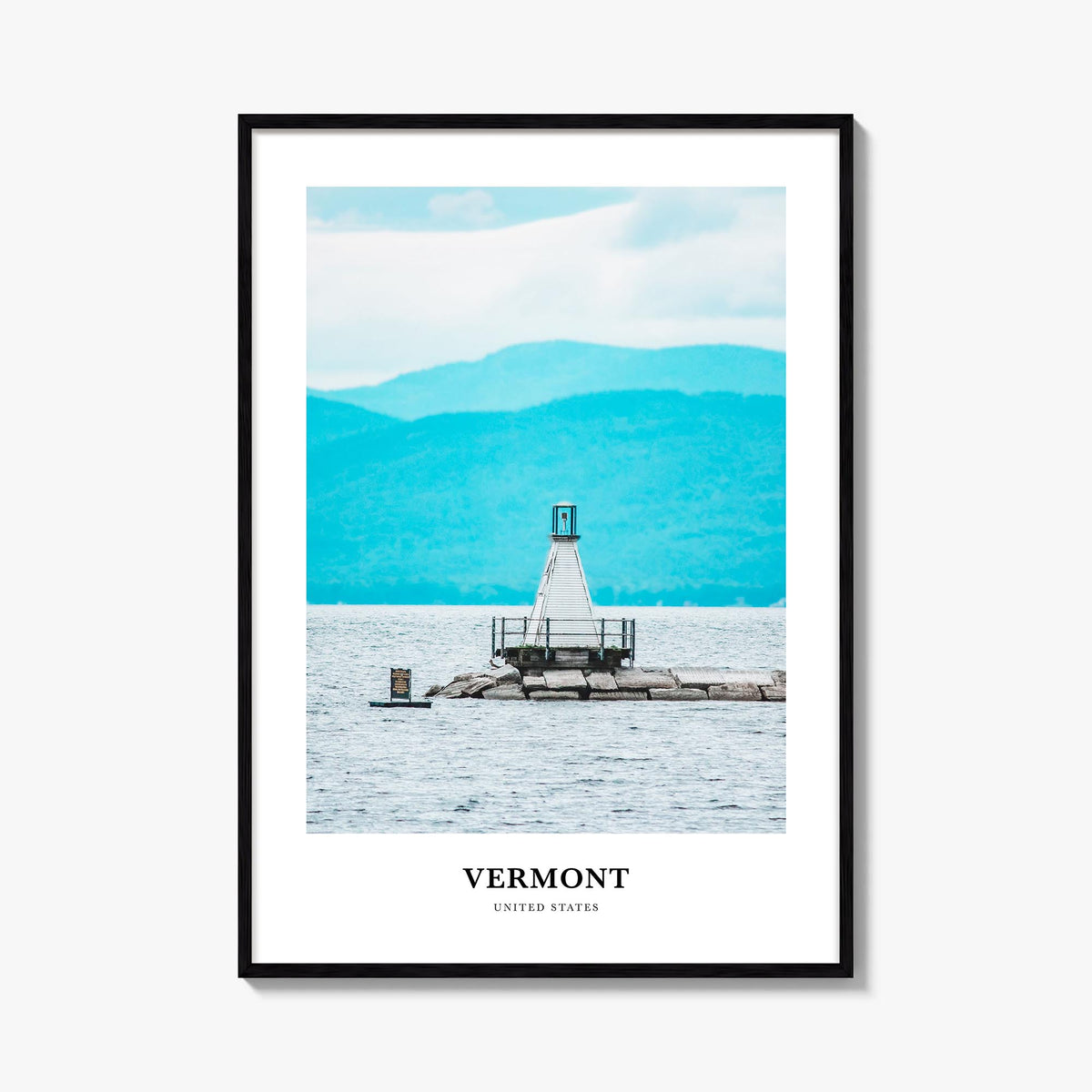 Vermont no. 4 colorful classic poster of United States – vertical wall art, unframed print shown in interior mockup