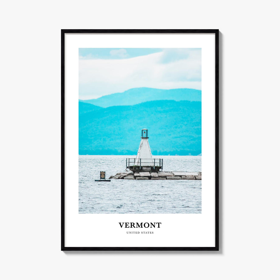 Vermont no. 4 colorful classic poster of United States – vertical wall art, unframed print shown in interior mockup
