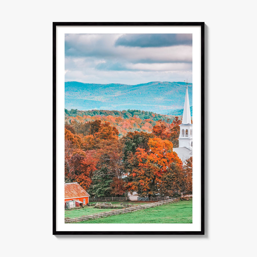 Vermont Photo No 1 Poster, framed poster mockup, white border