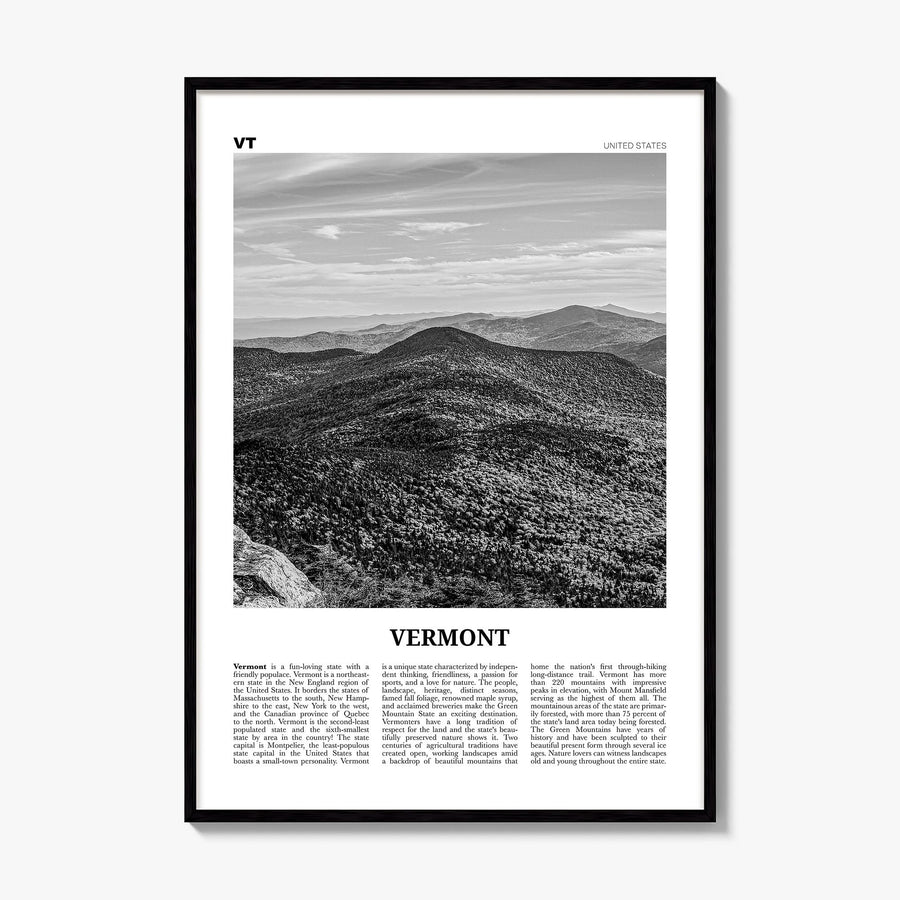 Vermont Newspaper No 1 Poster, framed poster mockup