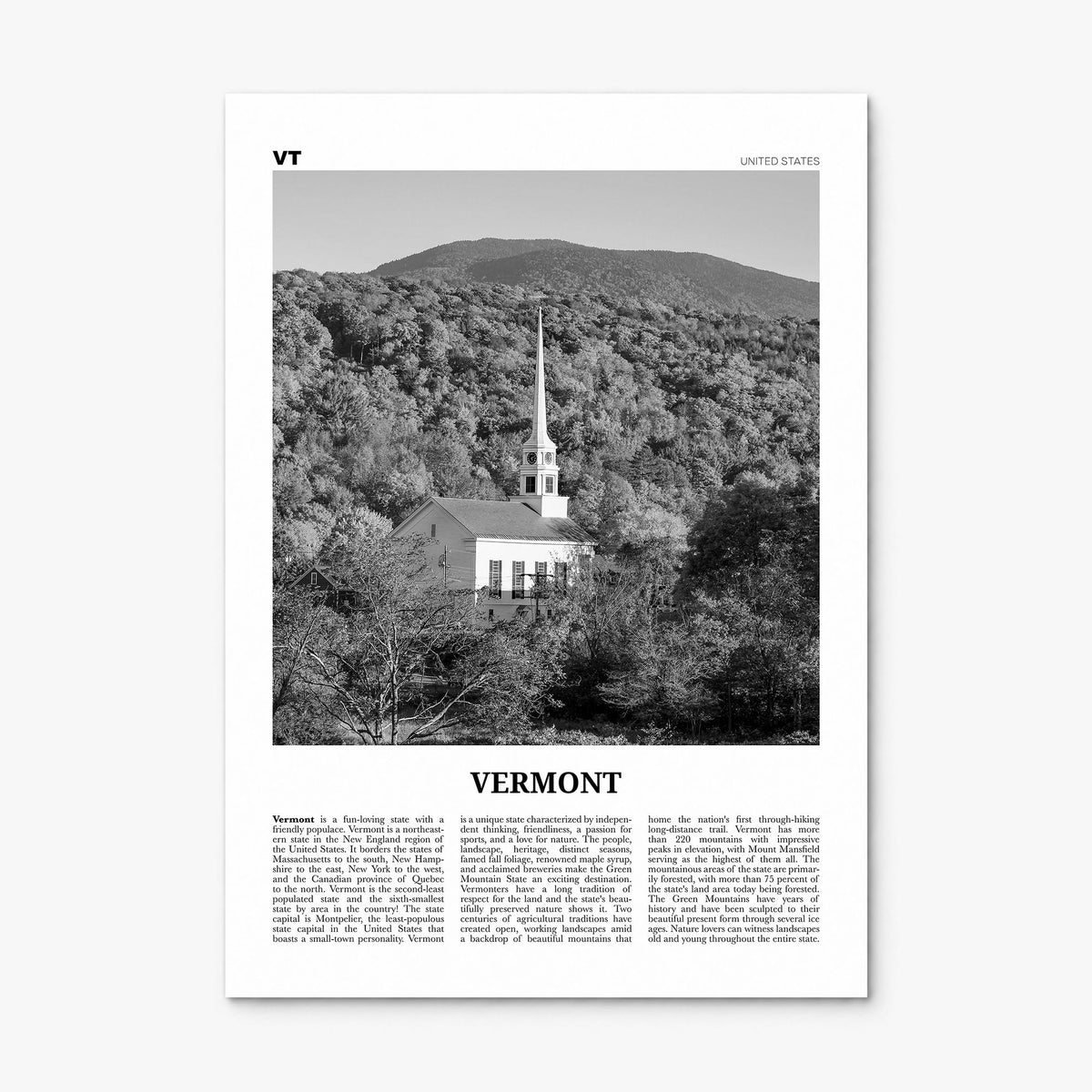 Vermont Newspaper No 2 Poster, print only (unframed)