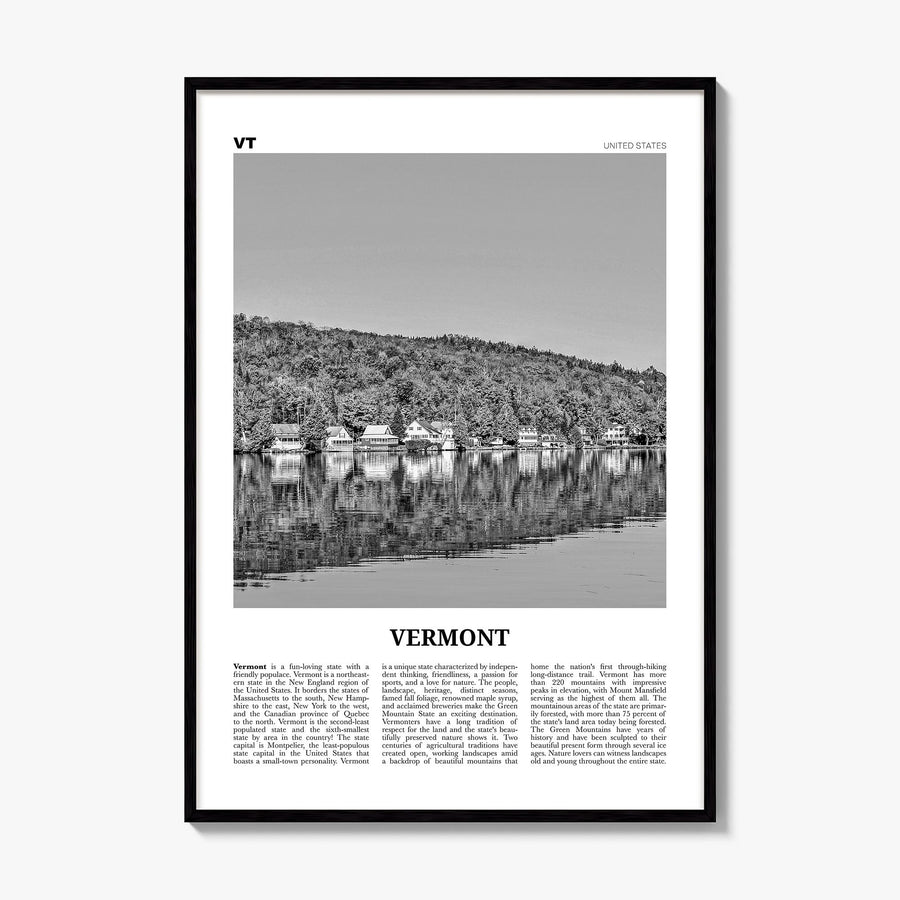 Vermont Newspaper No 3 Poster, framed poster mockup