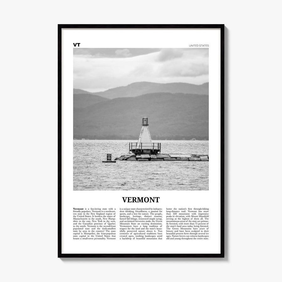 Vermont Newspaper No 4 Poster, framed poster mockup