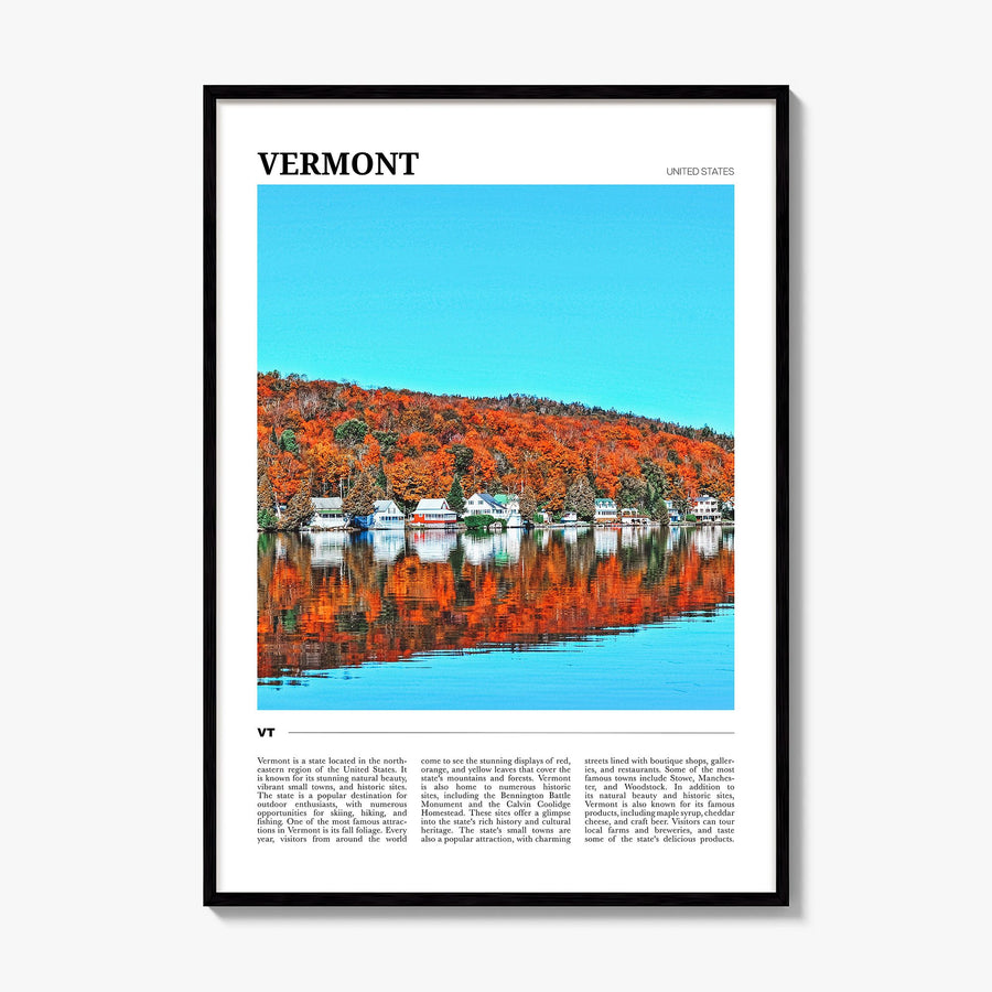 Vermont Travel No 2 Poster, framed poster mockup