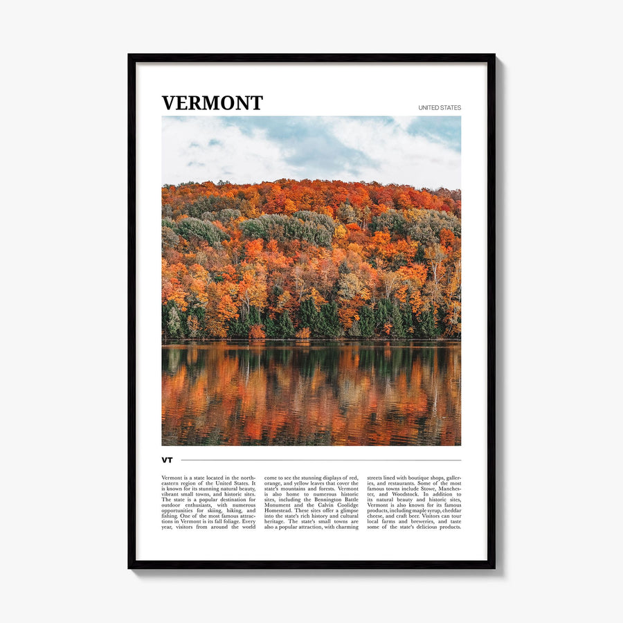 Vermont Travel No 3 Poster, framed poster mockup