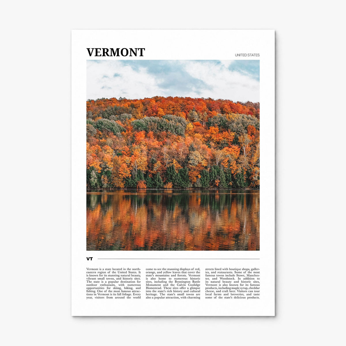 Vermont Travel No 3 Poster, print only (unframed)