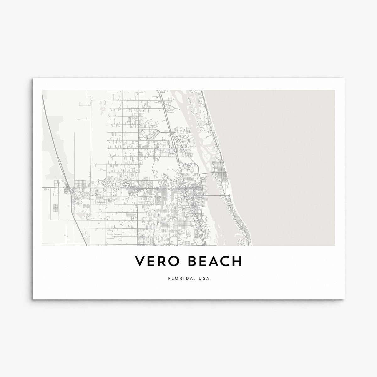 Vero Beach Map Poster, print only (unframed)