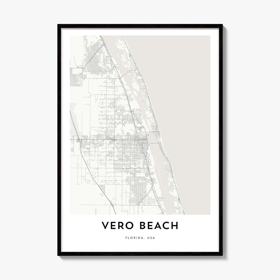 Vero Beach Map Poster, framed poster mockup