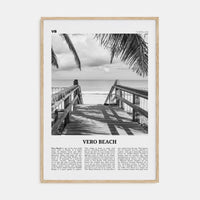 Vero Beach Poster Natural Wood / 8x12 in Nbourhood Travel B&W Poster