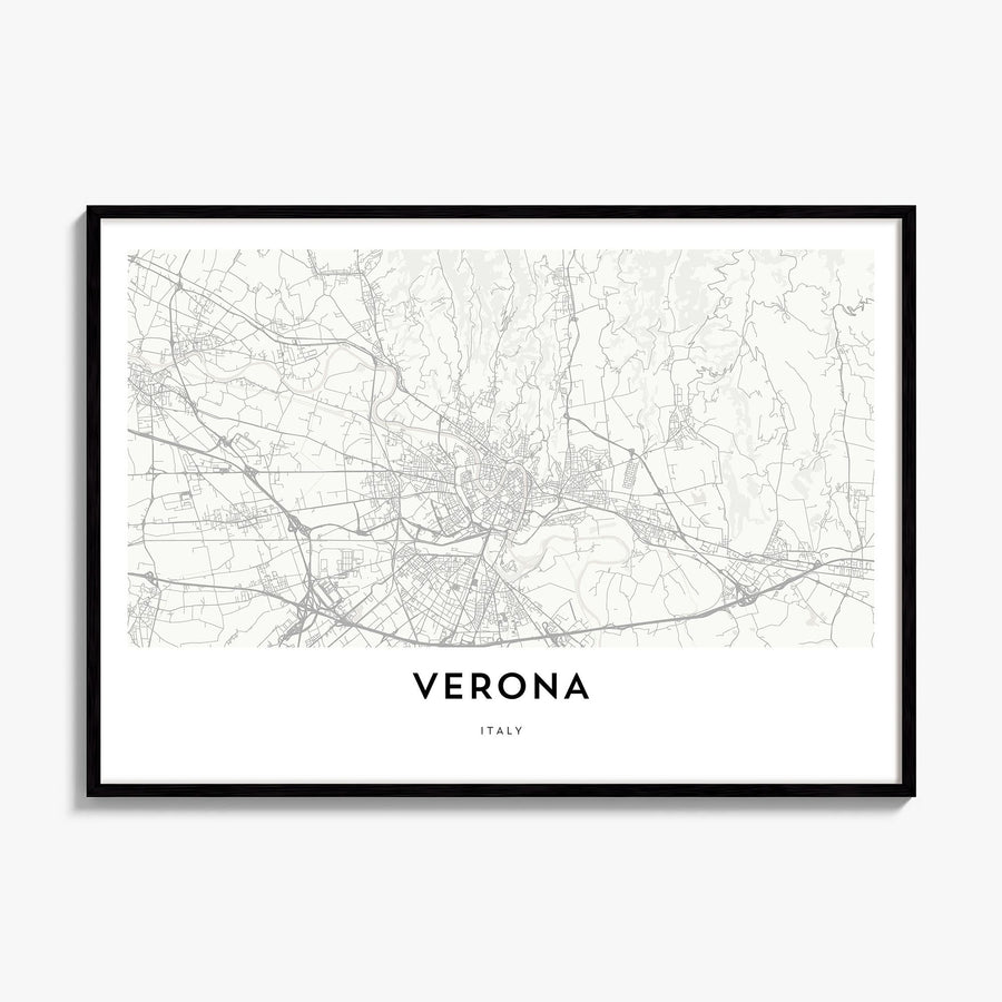 Verona Map Poster, framed poster mockup