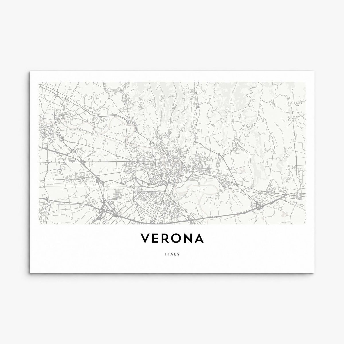 Verona Map Poster, print only (unframed)