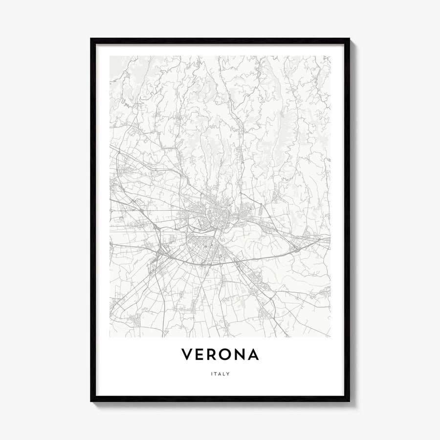 Verona Map Poster, framed poster mockup