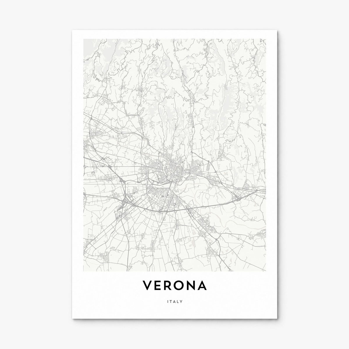 Verona Map Poster, print only (unframed)