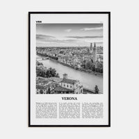 Verona No 1 Poster Black Wood / 8x12 in Nbourhood Travel B&W Poster