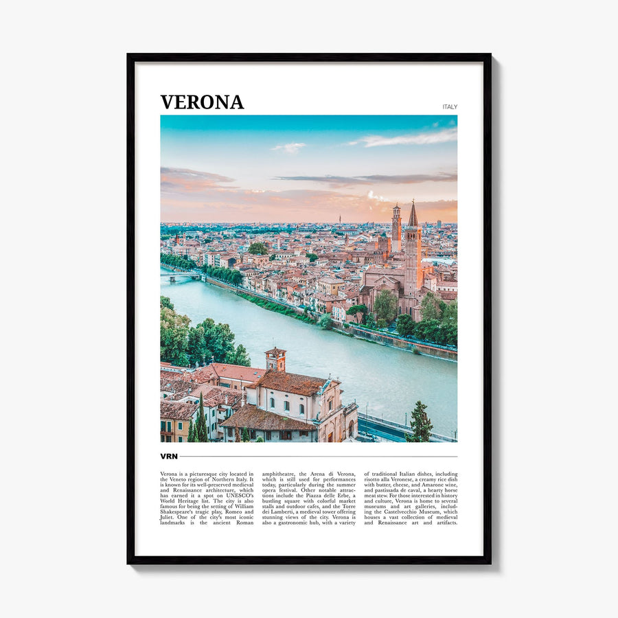 Verona Travel Poster, framed poster mockup