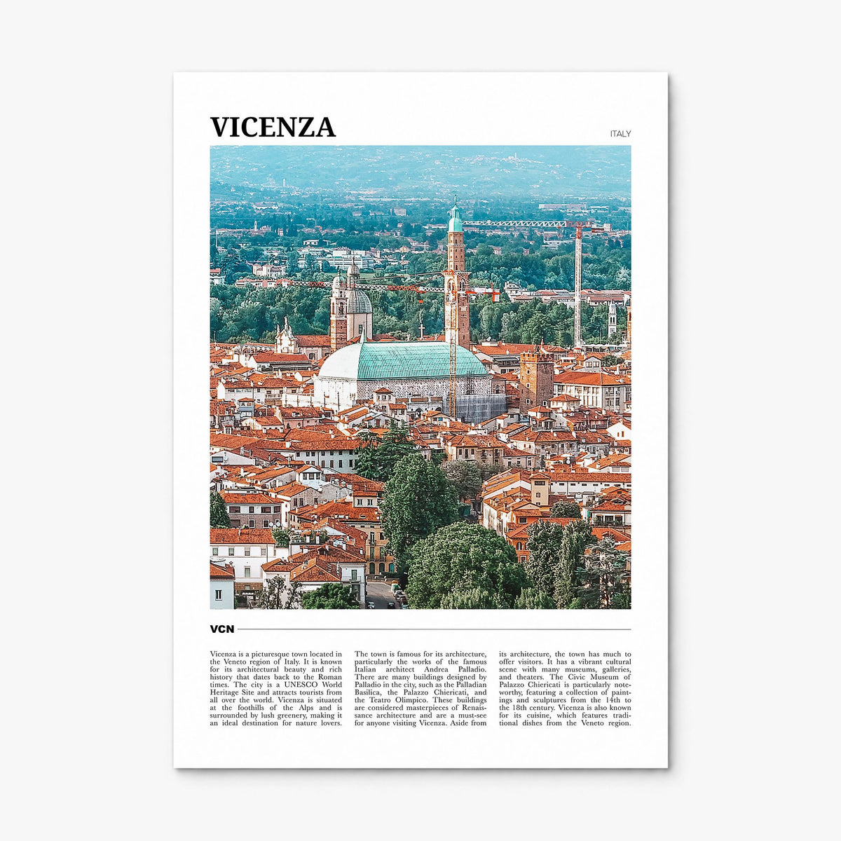 Vicenza Travel Poster, print only (unframed)