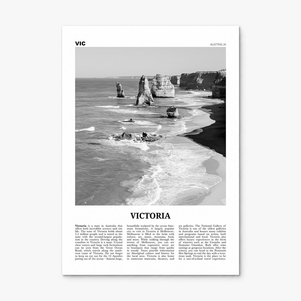 Victoria, Australia Newspaper Poster, print only (unframed)