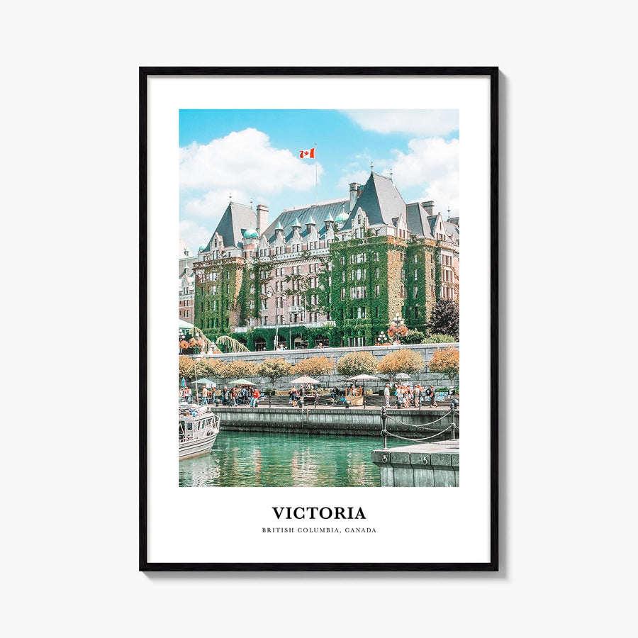 Victoria, Canada colorful classic poster of Canada – vertical wall art, unframed print shown in interior mockup