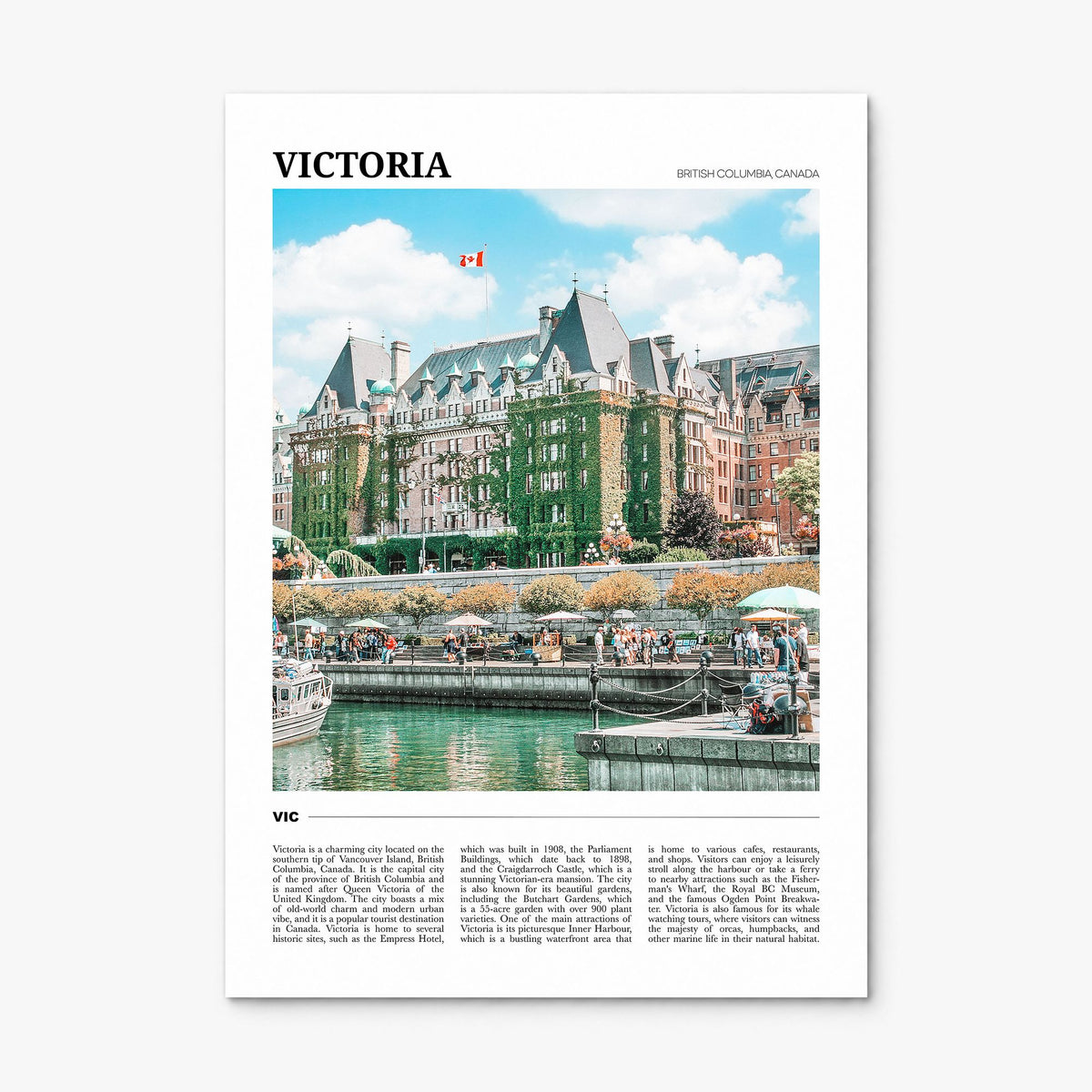 Victoria, Canada Travel Poster, print only (unframed)