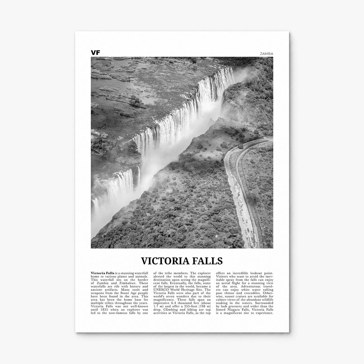 Victoria Falls Newspaper Poster, print only (unframed)