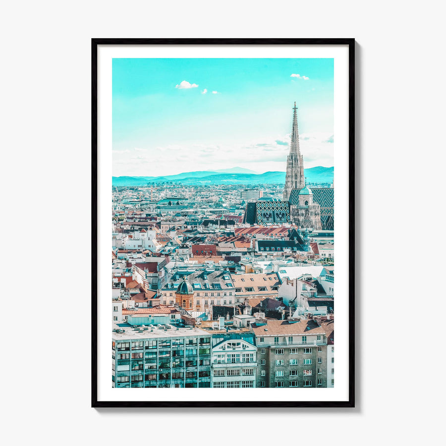 Vienna Photo Poster, framed poster mockup, white border