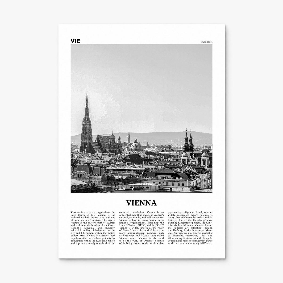 Vienna Newspaper No 1 Poster, print only (unframed)