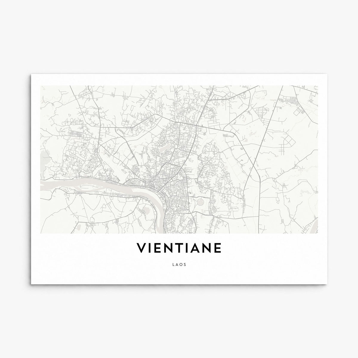 Vientiane Map Poster, print only (unframed)