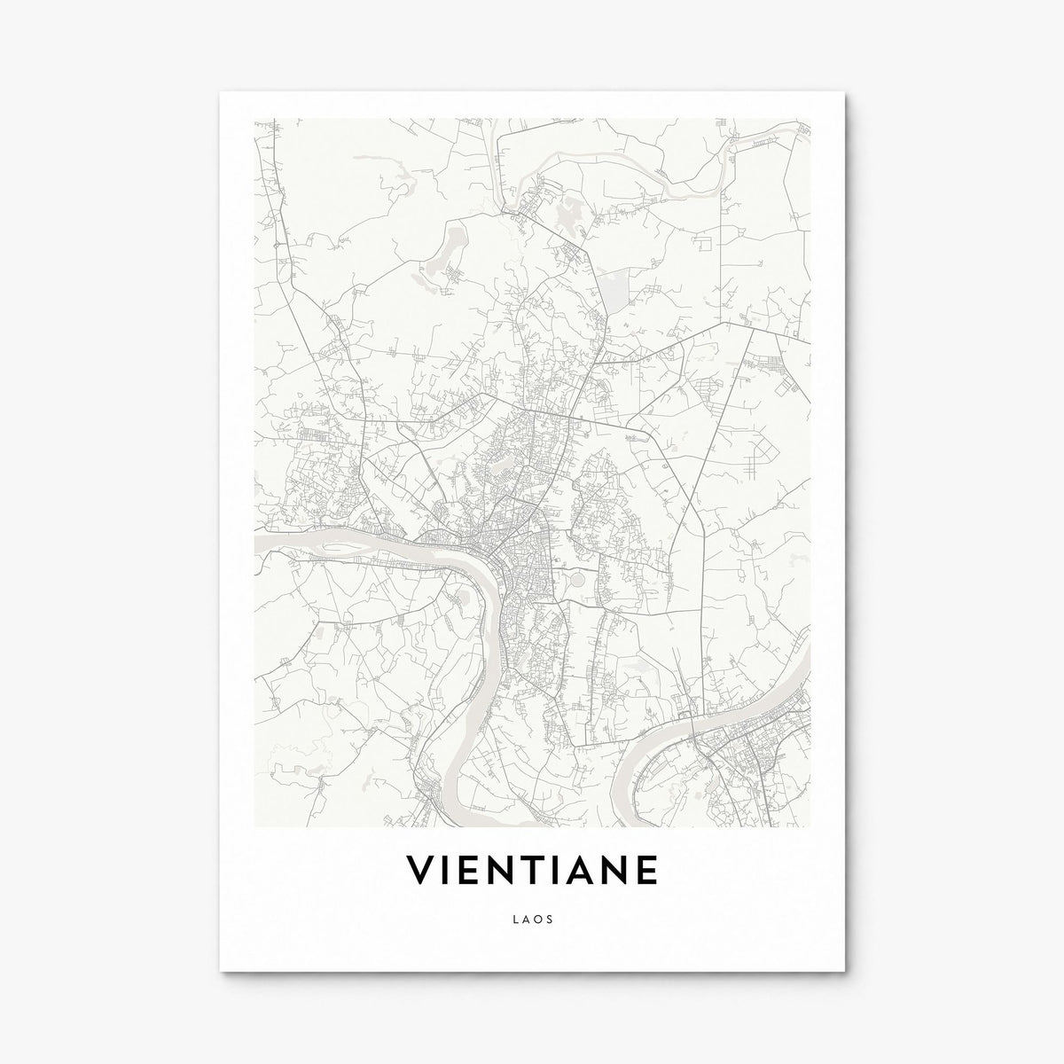 Vientiane Map Poster, print only (unframed)