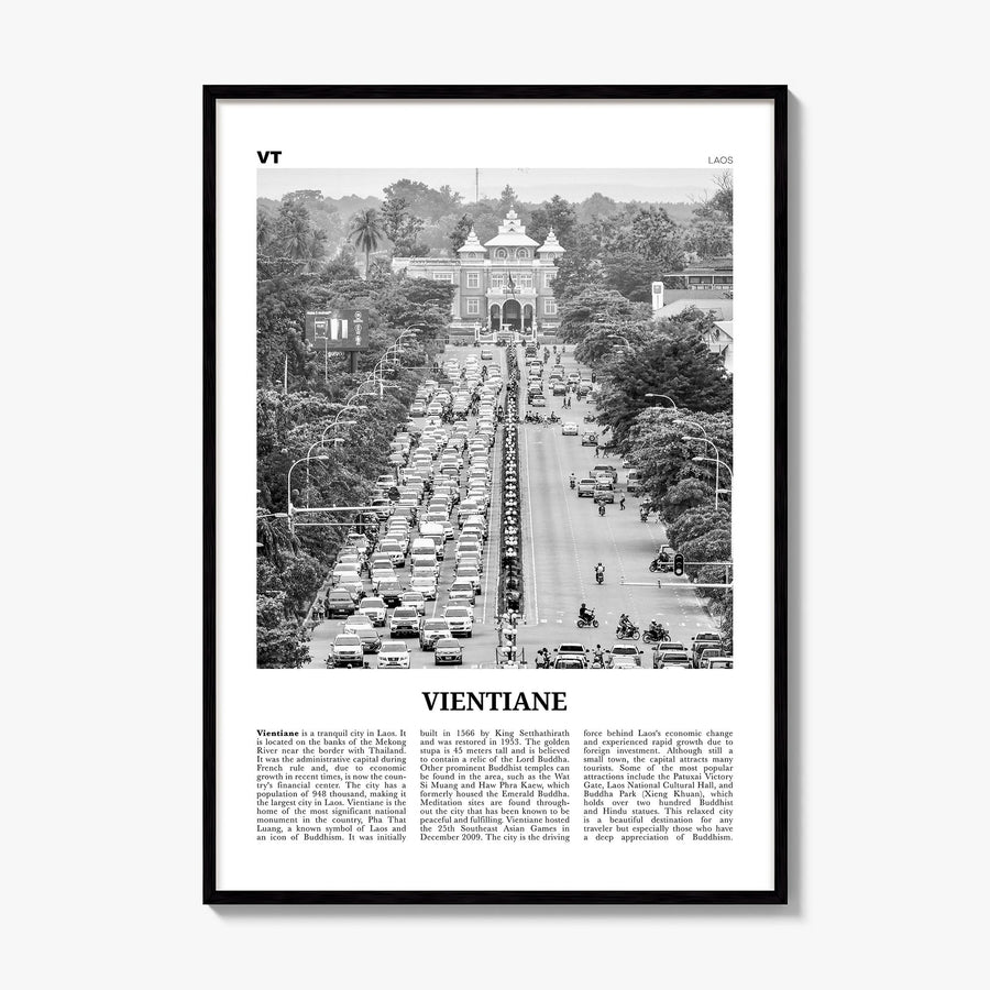 Vientiane Newspaper Poster, framed poster mockup