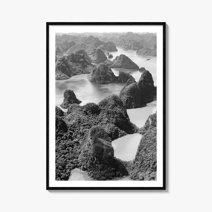Vietnam black & white photo poster of Asia – vertical wall art, unframed print shown in interior mockup