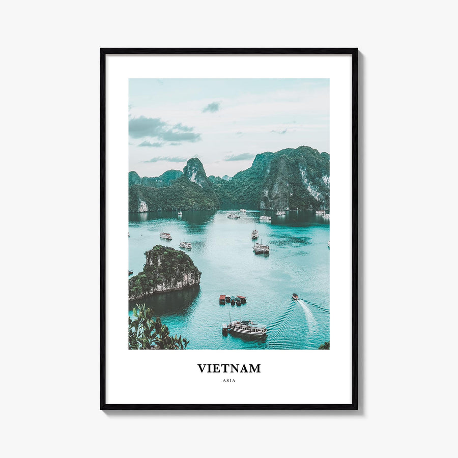 Vietnam colorful classic poster of Asia – vertical wall art, unframed print shown in interior mockup