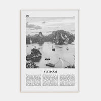 Vietnam No 1 Poster White Wood / 8x12 in Nbourhood Travel B&W Poster