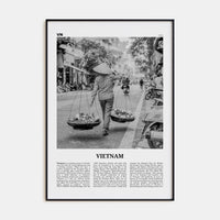 Vietnam No 2 Poster Black Metal / 8x12 in Nbourhood Travel B&W Poster