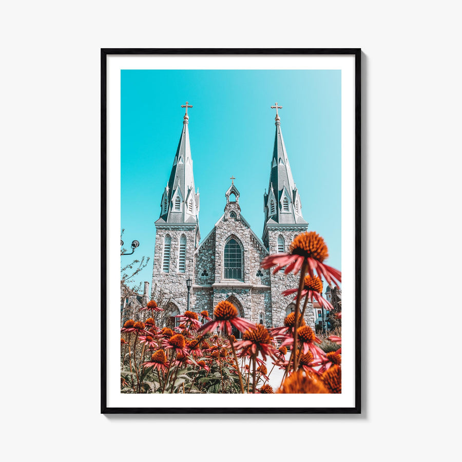 Villanova colorful photo poster of Pennsylvania, USA – vertical wall art, unframed print shown in interior mockup
